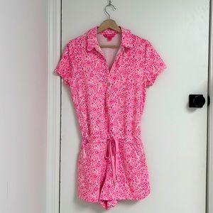 Lilly Pulitzer Jorgie Terry Romper in Pink Shandy Invest A Gator